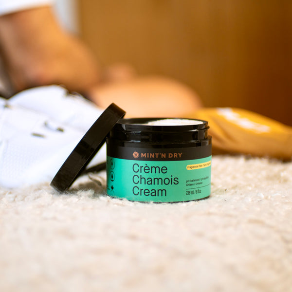 MINT'N DRY Natural Chamois Cream – Anti-Chafe Cycling Cream for Men & Women, 236 ml