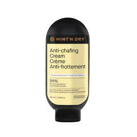 Mint'n Dry anti-chafing cream bottle on a white background